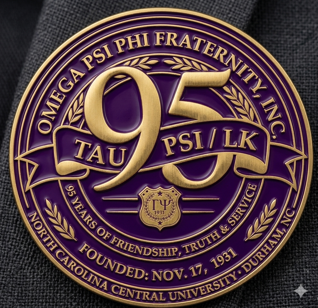 Tau Psi 95th Anniversary Lapel Pin Mockup